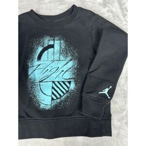 Jordan Flight Graphic Pullover Sweatshirt Black Kids Size Small 4 -5-10